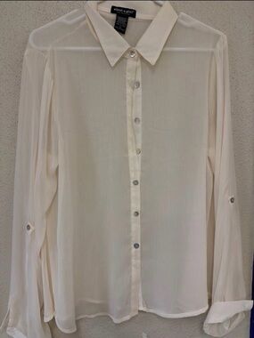 About A Girl Men's Ivory Button Front Dress Shirt